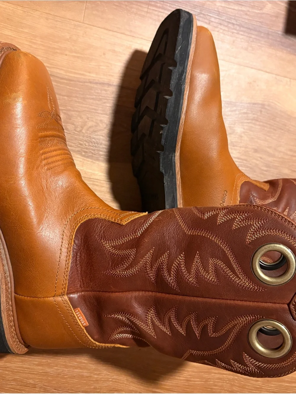 Tecovas Two-Tone Brown Leather Composite Toe Boot